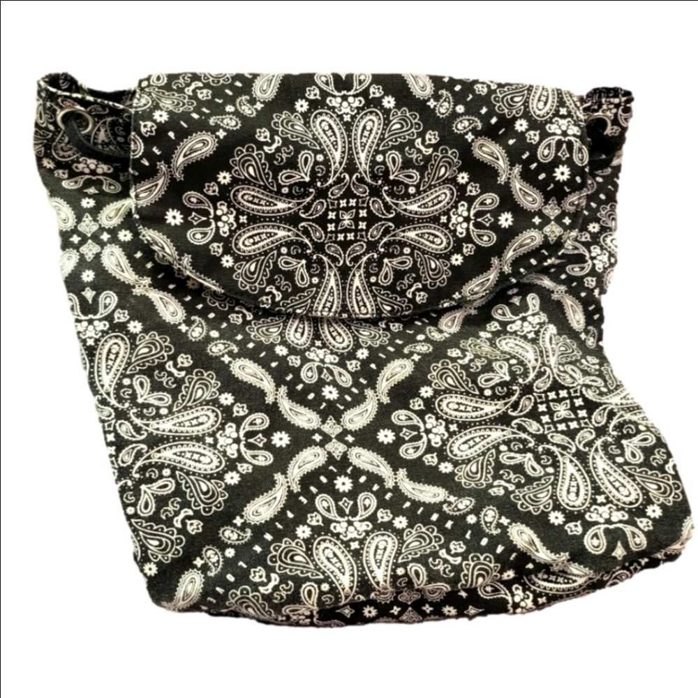 PINK Black White Small Backpack Bohemian Design Canvas